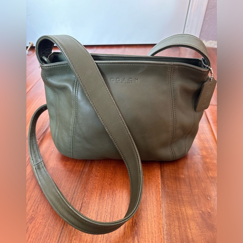 Vintage Coach Lexington Zip Shoulder Crossbody Bag 4186 Loden Green Leather